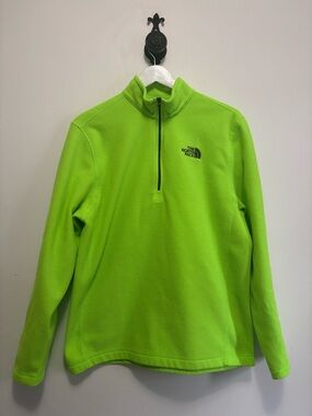 The North Face Lime Green Lightweight Half-Zip Fleece Jacket